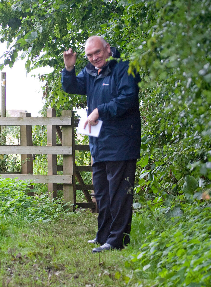 A Malvern Hills District Council officer standing on the track at Lucies Farm